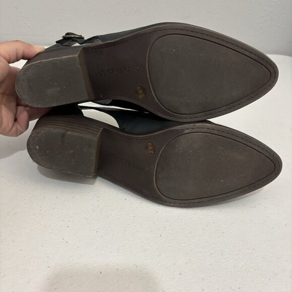 Lucky Brand Myndo Loafer Booties Pointed Toe Leather Women 6.5M - Picture 9 of 11